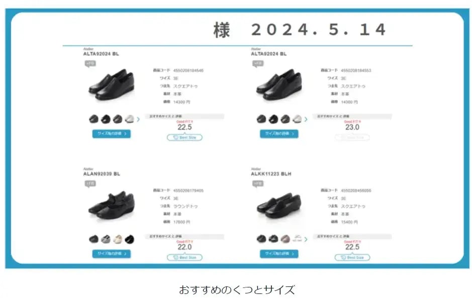 おすすめのくつとサイズ
